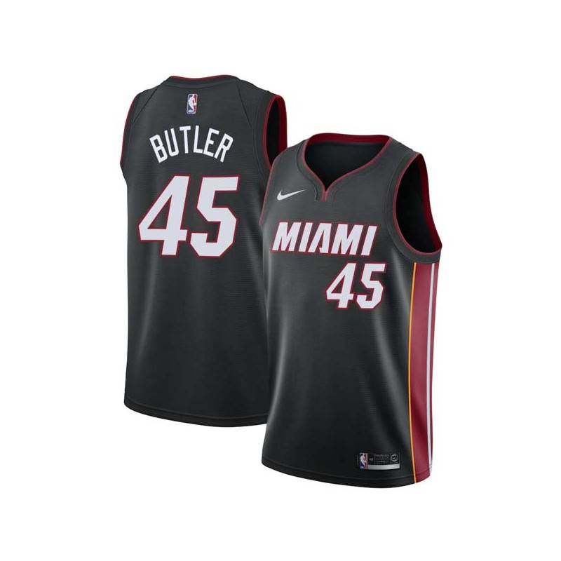 Black Rasual Butler Twill Basketball Jersey -Heat #45 Butler Twill Jerseys, FREE SHIPPING