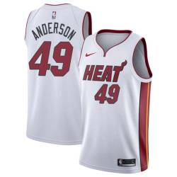 White Shandon Anderson Twill Basketball Jersey -Heat #49 Anderson Twill Jerseys, FREE SHIPPING