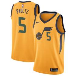 Glod Billy Paultz Twill Basketball Jersey -Jazz #5 Paultz Twill Jerseys, FREE SHIPPING