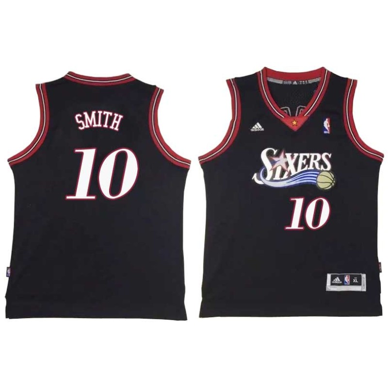 Black Throwback Don Smith Twill Basketball Jersey -76ers #10 Smith Twill Jerseys, FREE SHIPPING