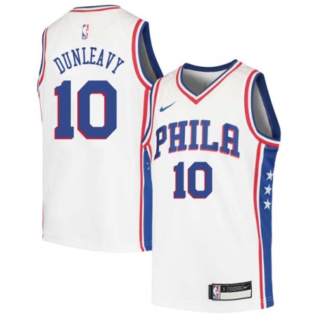 White Mike Dunleavy Twill Basketball Jersey -76ers #10 Dunleavy Twill Jerseys, FREE SHIPPING
