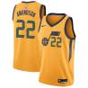 Glod Lou Amundson Twill Basketball Jersey -Jazz #22 Amundson Twill Jerseys, FREE SHIPPING