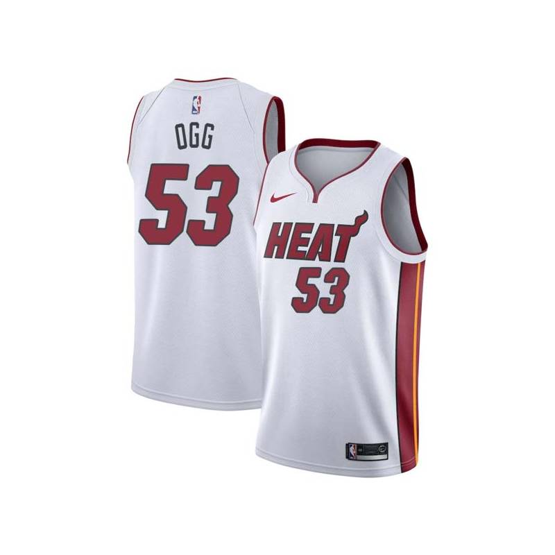 White Alan Ogg Twill Basketball Jersey -Heat #53 Ogg Twill Jerseys, FREE SHIPPING