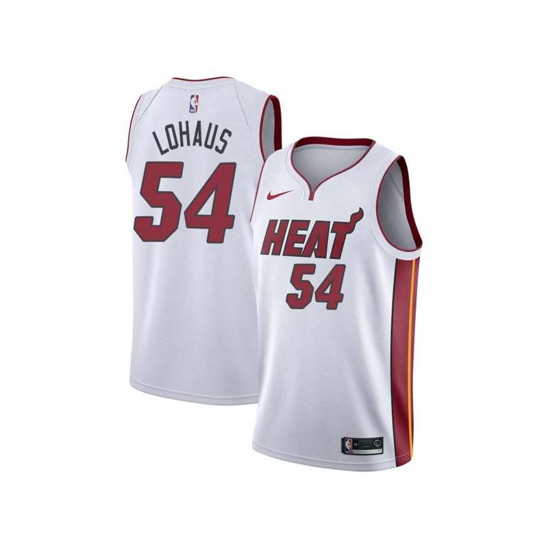 White Brad Lohaus Twill Basketball Jersey -Heat #54 Lohaus Twill Jerseys, FREE SHIPPING