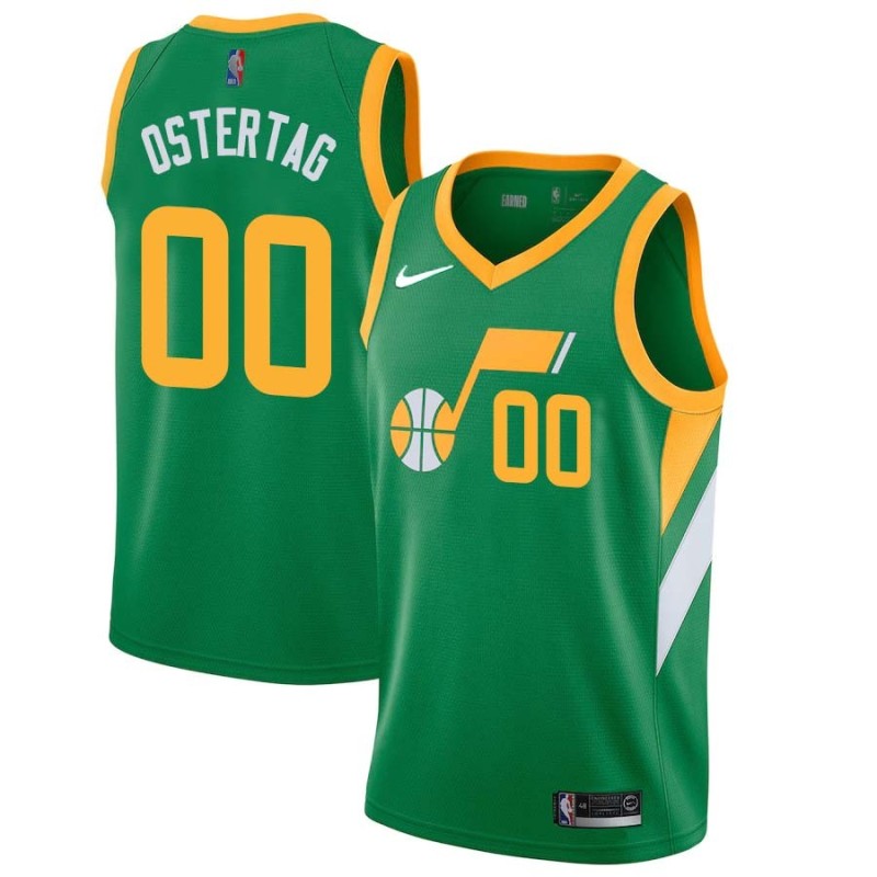 Green_Earned Greg Ostertag Twill Basketball Jersey -Jazz #00 Ostertag Twill Jerseys, FREE SHIPPING