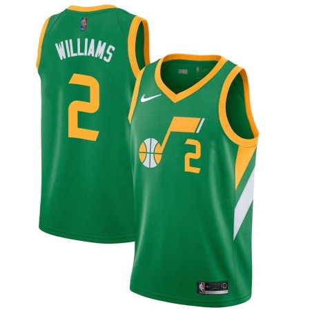 Green_Earned Marvin Williams Twill Basketball Jersey -Jazz #2 Williams Twill Jerseys, FREE SHIPPING
