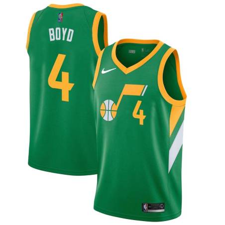 Green_Earned Freddie Boyd Twill Basketball Jersey -Jazz #4 Boyd Twill Jerseys, FREE SHIPPING