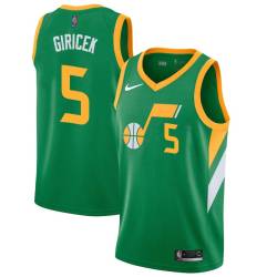 Green_Earned Gordan Giricek Twill Basketball Jersey -Jazz #5 Giricek Twill Jerseys, FREE SHIPPING