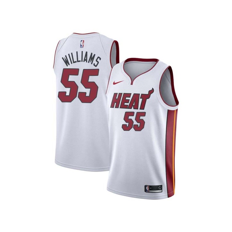 White Jason Williams Twill Basketball Jersey -Heat #55 Williams Twill Jerseys, FREE SHIPPING