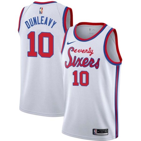 White Classic Mike Dunleavy Twill Basketball Jersey -76ers #10 Dunleavy Twill Jerseys, FREE SHIPPING