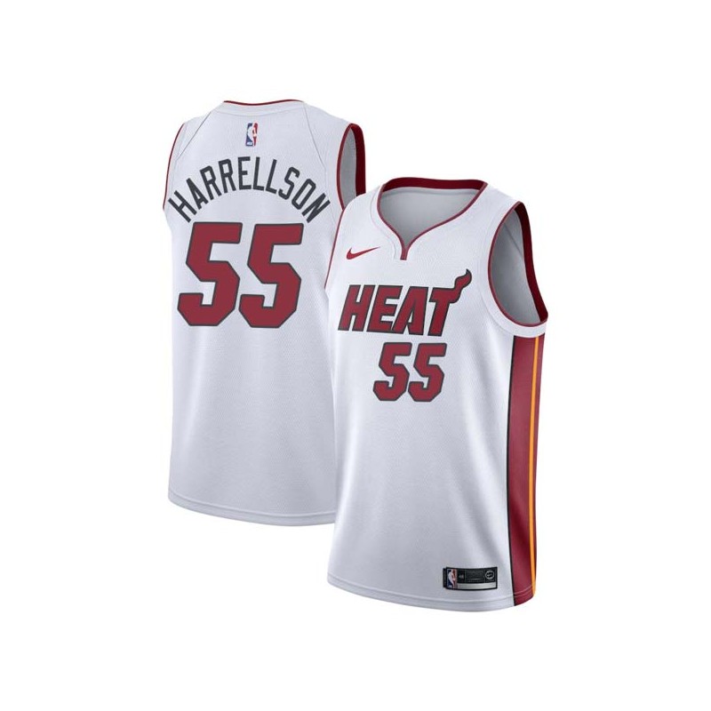 White Josh Harrellson Twill Basketball Jersey -Heat #55 Harrellson Twill Jerseys, FREE SHIPPING