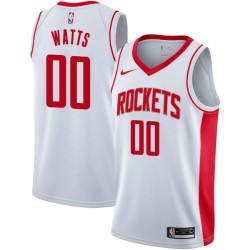 White Slick Watts Twill Basketball Jersey -Rockets #00 Watts Twill Jerseys, FREE SHIPPING