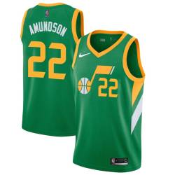 Green_Earned Lou Amundson Twill Basketball Jersey -Jazz #22 Amundson Twill Jerseys, FREE SHIPPING