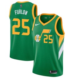 Green_Earned Terry Furlow Twill Basketball Jersey -Jazz #25 Furlow Twill Jerseys, FREE SHIPPING