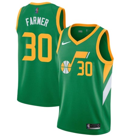 Green_Earned Jim Farmer Twill Basketball Jersey -Jazz #30 Farmer Twill Jerseys, FREE SHIPPING