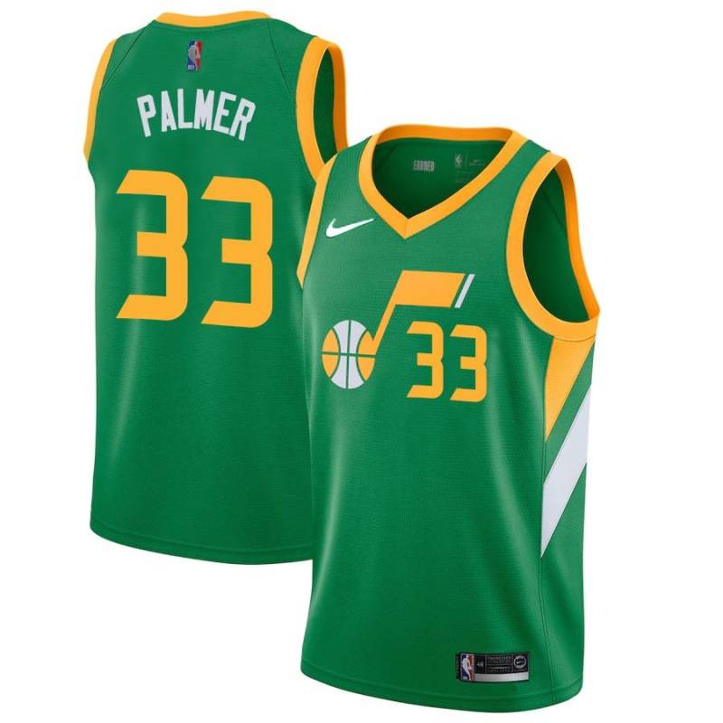 Green_Earned Walter Palmer Twill Basketball Jersey -Jazz #33 Palmer Twill Jerseys, FREE SHIPPING
