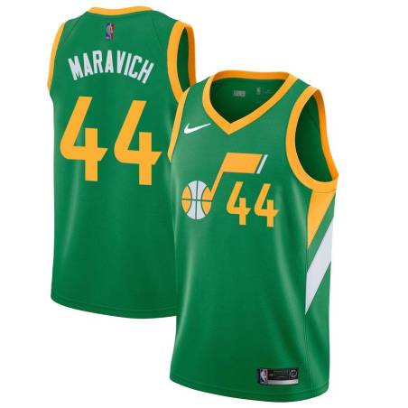 Green_Earned Pete Maravich Twill Basketball Jersey -Jazz #44 Maravich Twill Jerseys, FREE SHIPPING