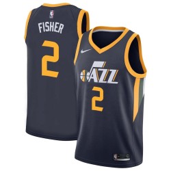 Navy Derek Fisher Twill Basketball Jersey -Jazz #2 Fisher Twill Jerseys, FREE SHIPPING