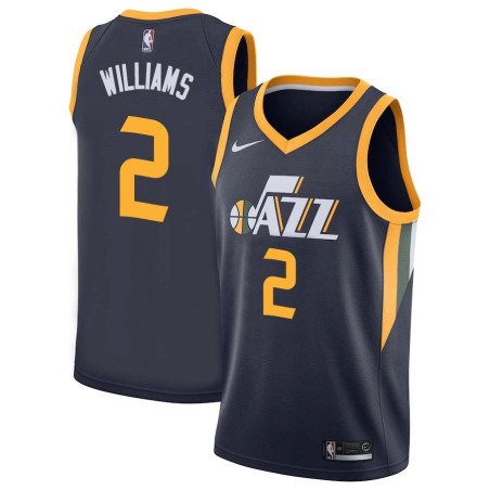 Navy Marvin Williams Twill Basketball Jersey -Jazz #2 Williams Twill Jerseys, FREE SHIPPING