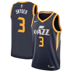 Navy Kirk Snyder Twill Basketball Jersey -Jazz #3 Snyder Twill Jerseys, FREE SHIPPING