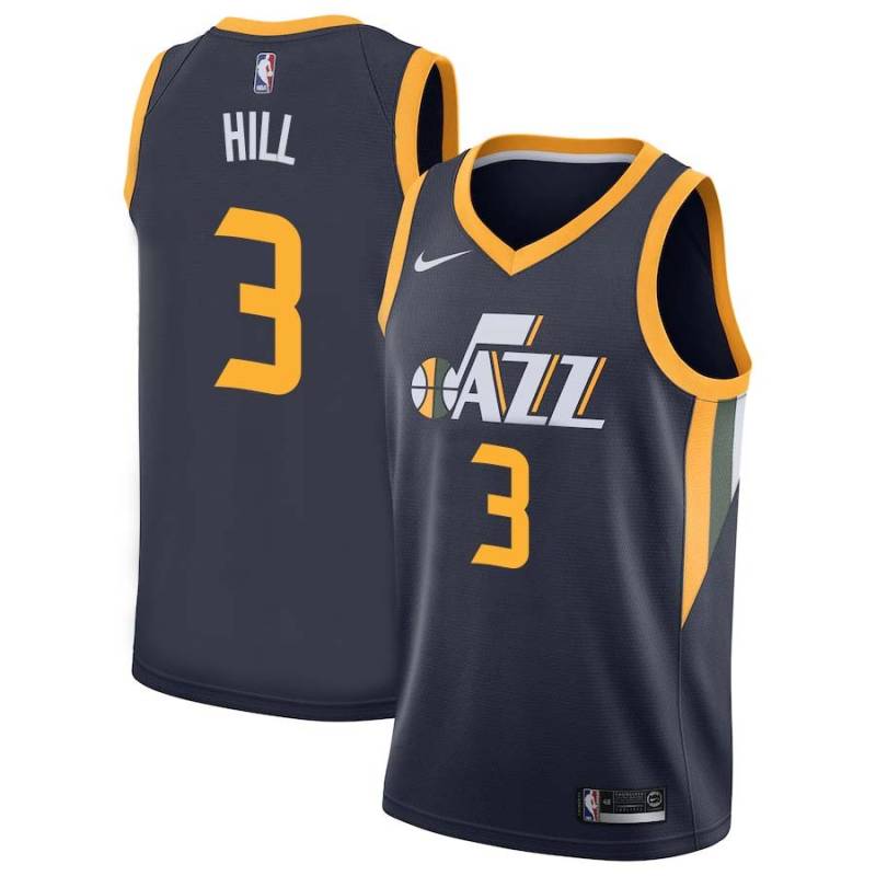 Navy George Hill Twill Basketball Jersey -Jazz #3 Hill Twill Jerseys, FREE SHIPPING