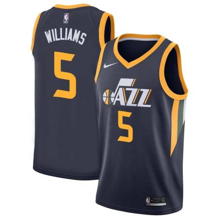 Navy Freeman Williams Twill Basketball Jersey -Jazz #5 Williams Twill Jerseys, FREE SHIPPING