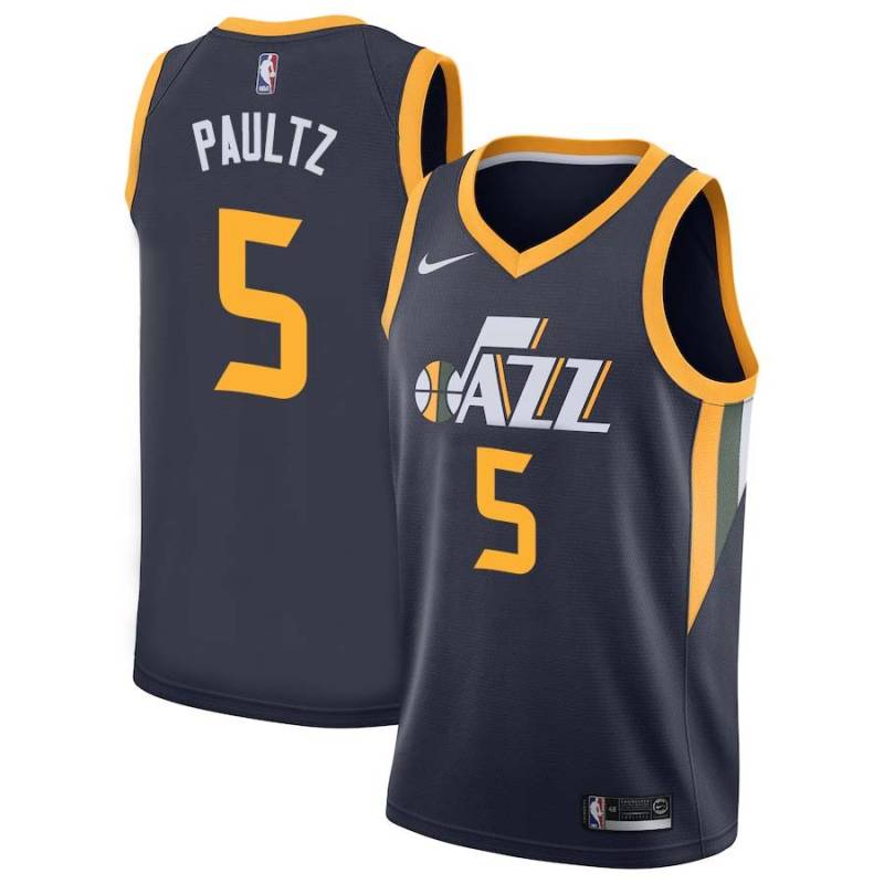 Navy Billy Paultz Twill Basketball Jersey -Jazz #5 Paultz Twill Jerseys, FREE SHIPPING