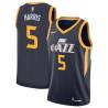 Navy Devin Harris Twill Basketball Jersey -Jazz #5 Harris Twill Jerseys, FREE SHIPPING
