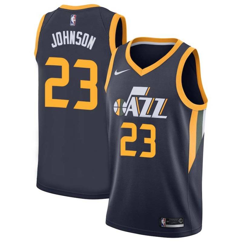 Navy Chris Johnson Twill Basketball Jersey -Jazz #23 Johnson Twill Jerseys, FREE SHIPPING