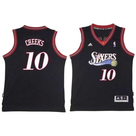 Black Throwback Maurice Cheeks Twill Basketball Jersey -76ers #10 Cheeks Twill Jerseys, FREE SHIPPING