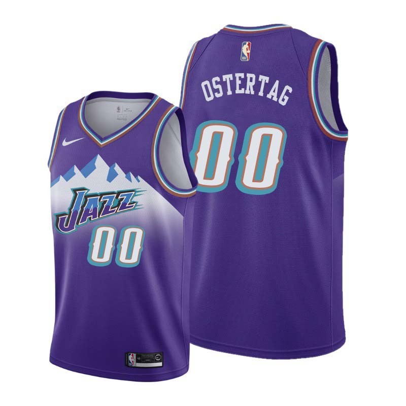 Throwback Greg Ostertag Twill Basketball Jersey -Jazz #00 Ostertag Twill Jerseys, FREE SHIPPING