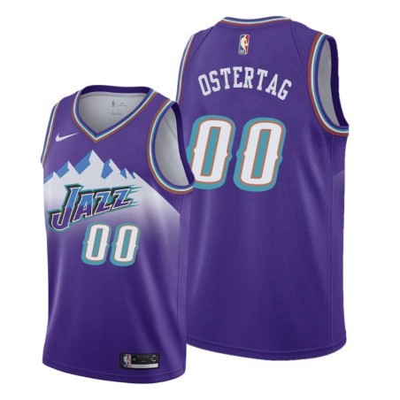 Throwback Greg Ostertag Twill Basketball Jersey -Jazz #00 Ostertag Twill Jerseys, FREE SHIPPING