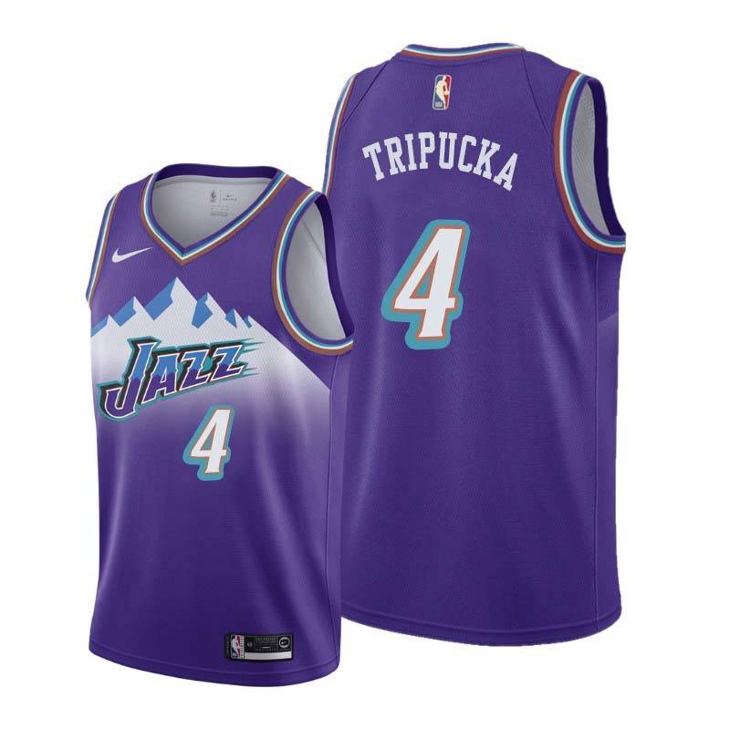 Throwback Kelly Tripucka Twill Basketball Jersey -Jazz #4 Tripucka Twill Jerseys, FREE SHIPPING