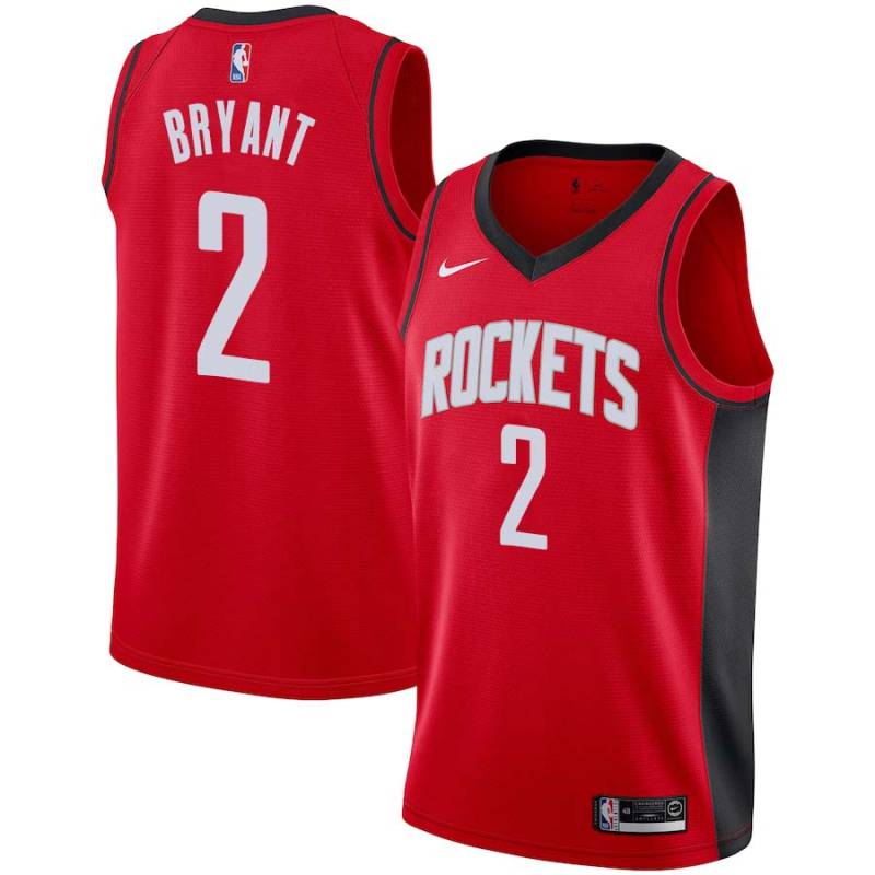 Red Mark Bryant Twill Basketball Jersey -Rockets #2 Bryant Twill Jerseys, FREE SHIPPING