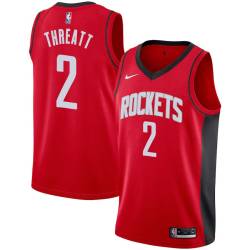 Red Sedale Threatt Twill Basketball Jersey -Rockets #2 Threatt Twill Jerseys, FREE SHIPPING