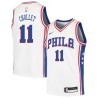 White Leroy Chollet Twill Basketball Jersey -76ers #11 Chollet Twill Jerseys, FREE SHIPPING