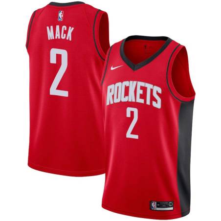 Red Sam Mack Twill Basketball Jersey -Rockets #2 Mack Twill Jerseys, FREE SHIPPING