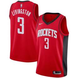 Red Randy Livingston Twill Basketball Jersey -Rockets #3 Livingston Twill Jerseys, FREE SHIPPING