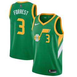 Green_Earned Trent Forrest Jazz #3 Twill Basketball Jersey FREE SHIPPING