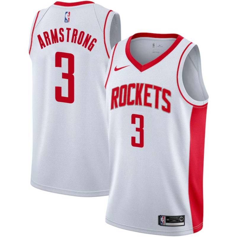 White Hilton Armstrong Twill Basketball Jersey -Rockets #3 Armstrong Twill Jerseys, FREE SHIPPING