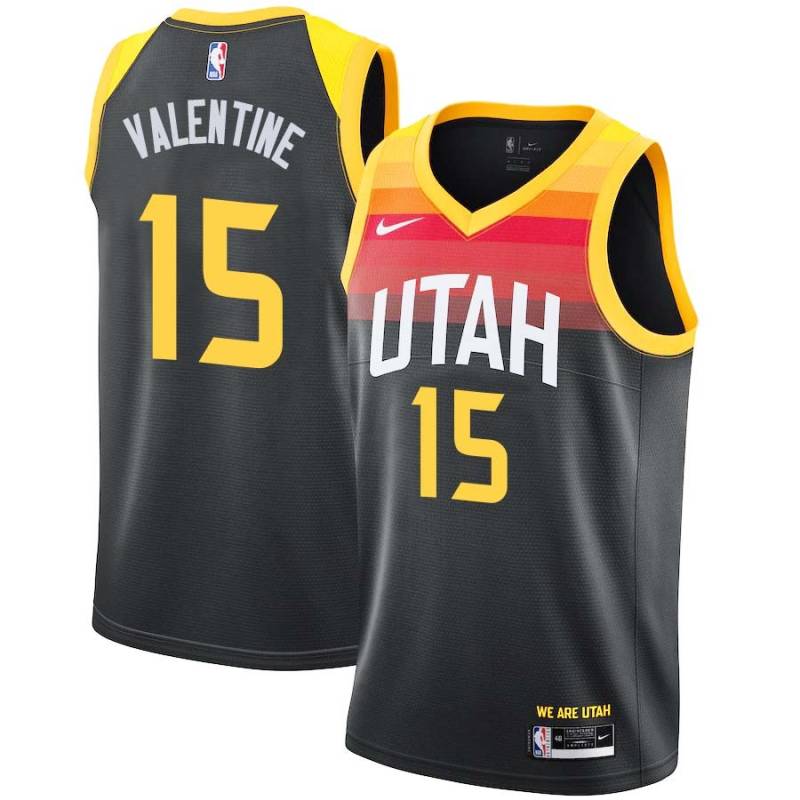 2021-22City Denzel Valentine Jazz #15 Twill Basketball Jersey FREE SHIPPING