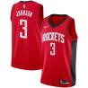 Red Nick Johnson Twill Basketball Jersey -Rockets #3 Johnson Twill Jerseys, FREE SHIPPING