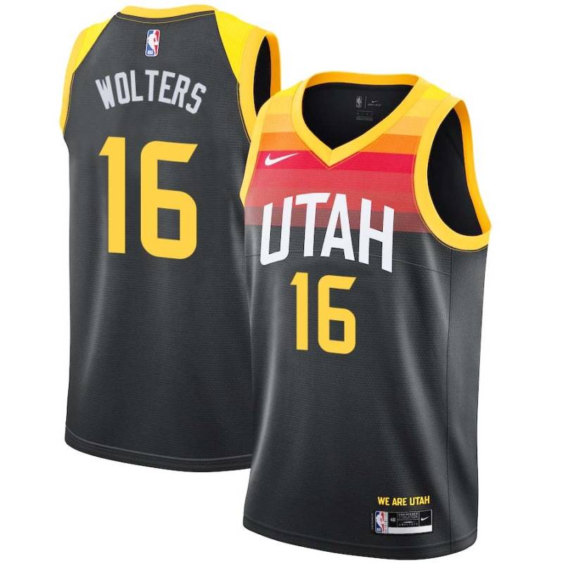 2021-22City Nate Wolters Jazz #16 Twill Basketball Jersey FREE SHIPPING