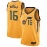 Glod Juwan Morgan Jazz #16 Twill Basketball Jersey FREE SHIPPING