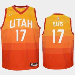 2017-18City Ed Davis Jazz #17 Twill Basketball Jersey FREE SHIPPING