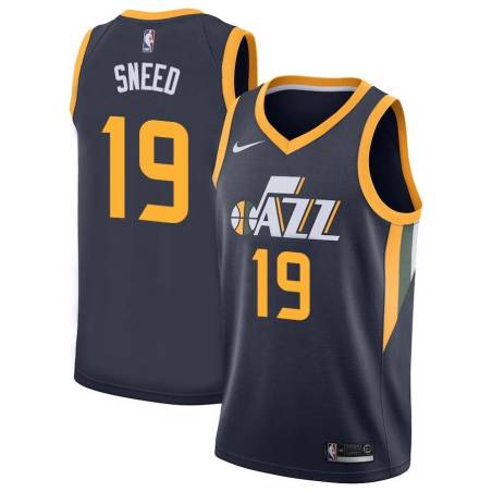 Navy Xavier Sneed Jazz #19 Twill Basketball Jersey FREE SHIPPING