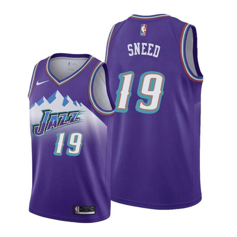 Throwback Xavier Sneed Jazz #19 Twill Basketball Jersey FREE SHIPPING