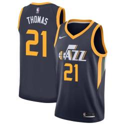 Navy Matt Thomas Jazz #21 Twill Basketball Jersey FREE SHIPPING