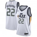 White Thabo Sefolosha Jazz #22 Twill Basketball Jersey FREE SHIPPING