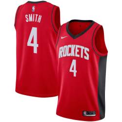 Red Greg Smith Twill Basketball Jersey -Rockets #4 Smith Twill Jerseys, FREE SHIPPING